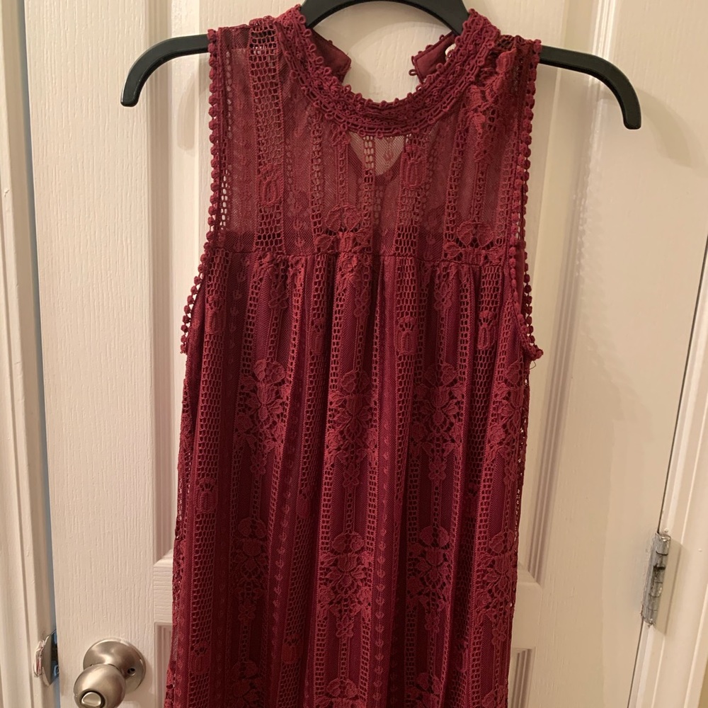 Maroon Lace Dress